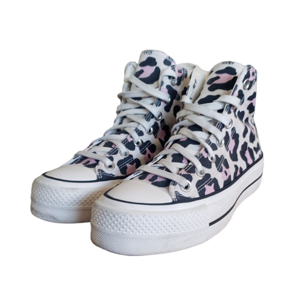 Converse All Star‎ Chuck Taylor Lift High Leopard Print 568002C Women's Size 6.5